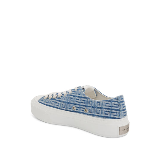 City Low Sneaker 4G Denim in Light Blue