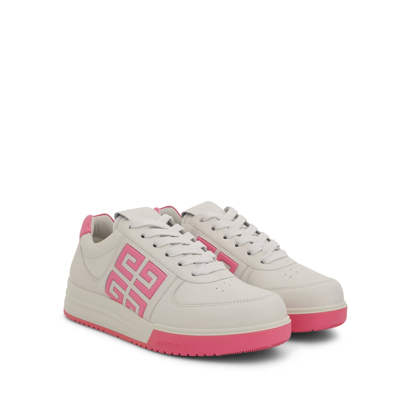 G4 Sneaker with 4G Logo in White/Pink