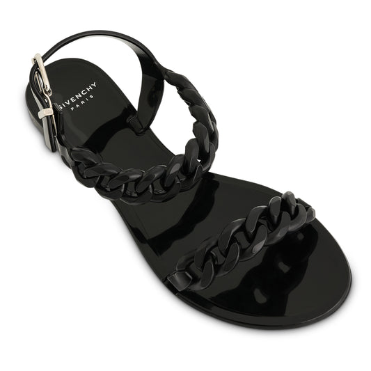 Jelly Flat Sandal in Black