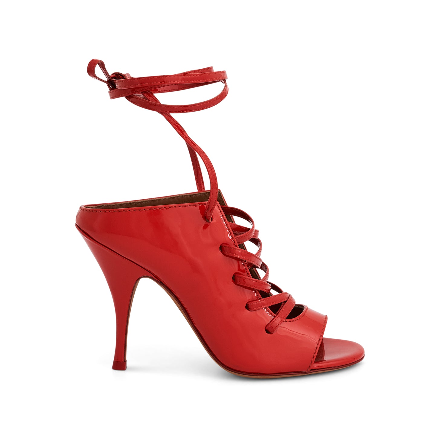 Podium Patent Sandal 10 in Red