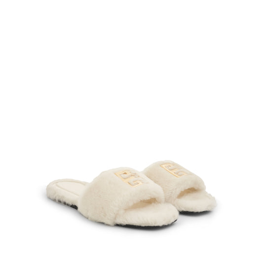 4G Shearling Sandals in Ivory