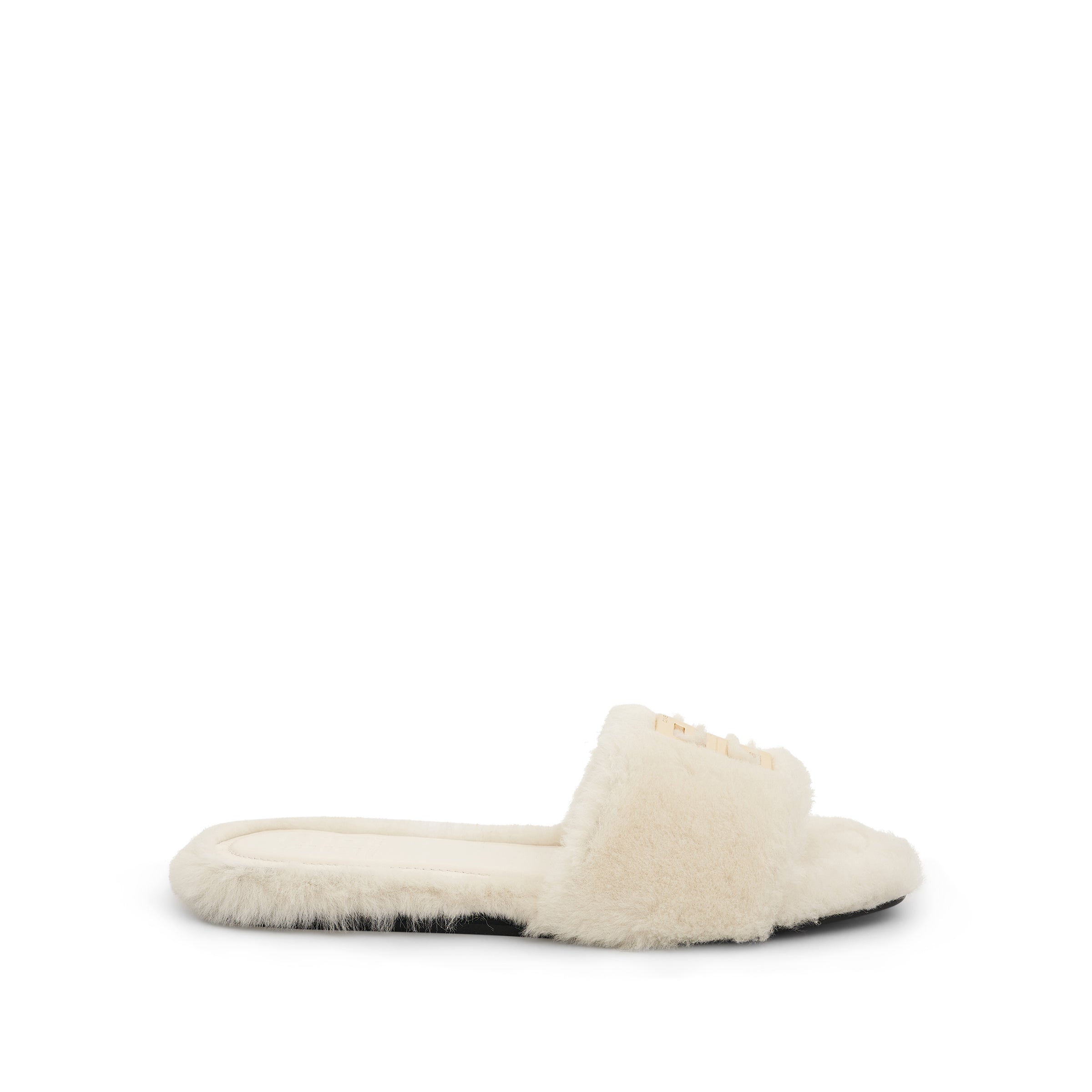 4G Shearling Sandals in Ivory