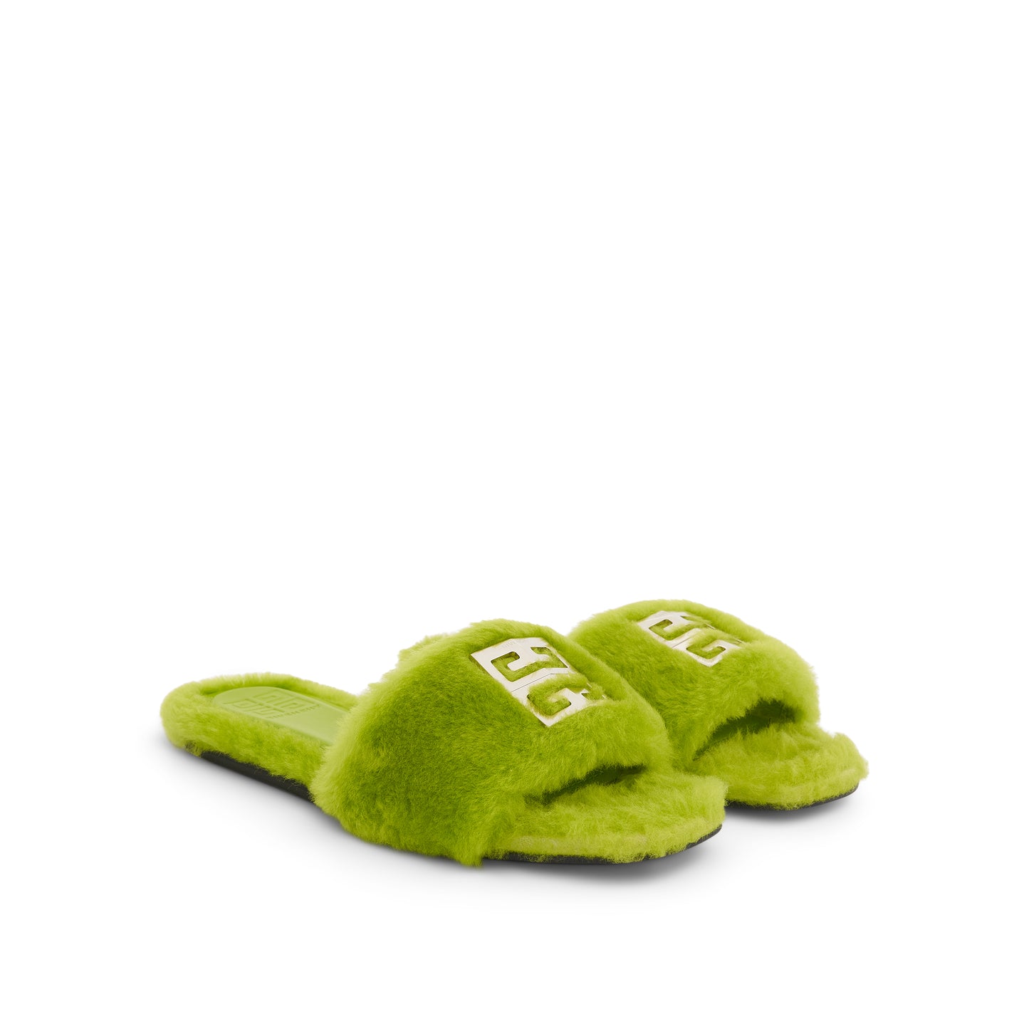 4G Shearling Sandals in  Citrus Green