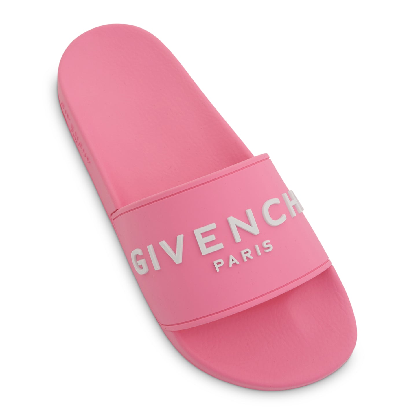 Logo Slide Flat Sandals in Bright Pink