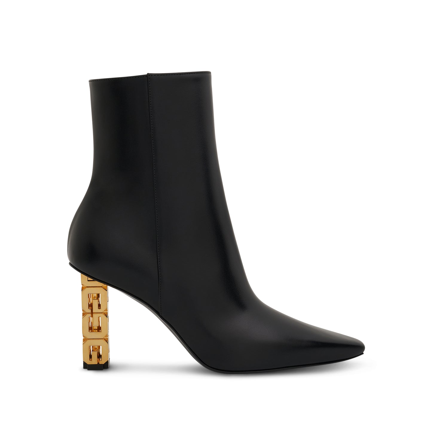 G Cube Leather Ankle Boots in Black