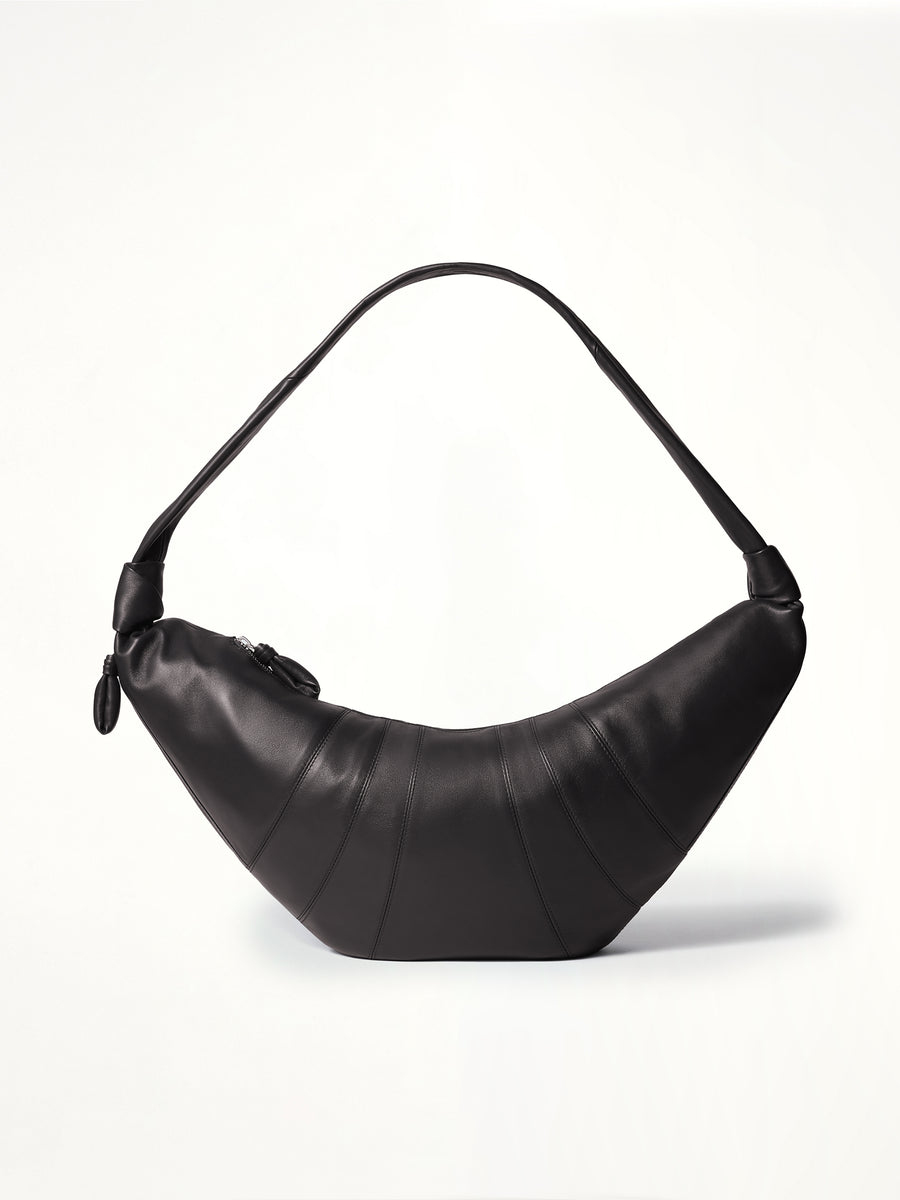 Croissant Large Soft Nappa Leather Bag in Dark Chocolate
