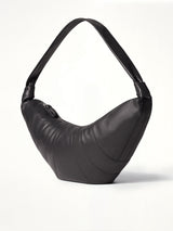 Croissant Large Soft Nappa Leather Bag in Dark Chocolate