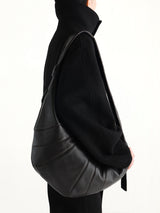 Croissant Large Soft Nappa Leather Bag in Dark Chocolate
