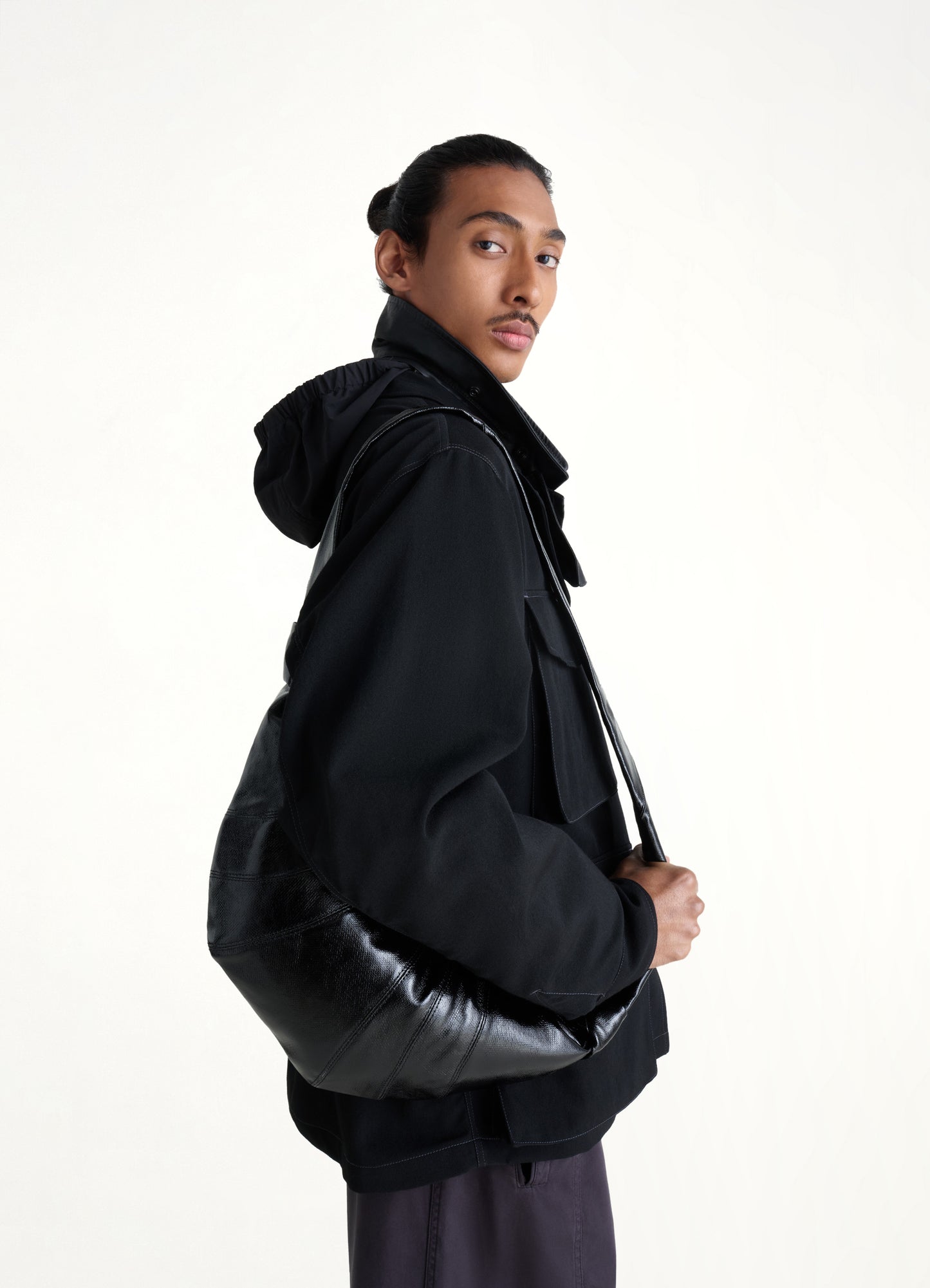 Medium Croissant Bag in Black