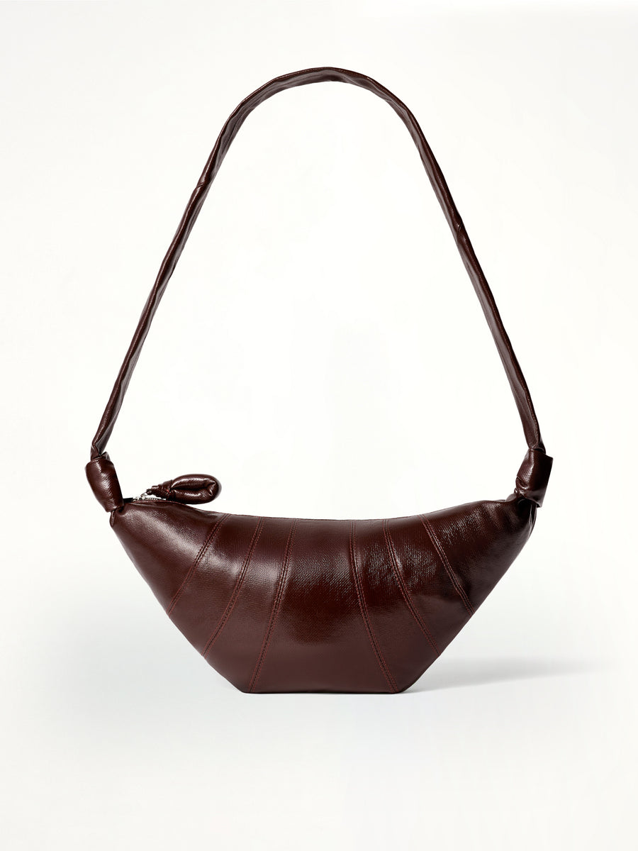 Croissant Medium Coated Cotton Bag in Chocolate Fondant