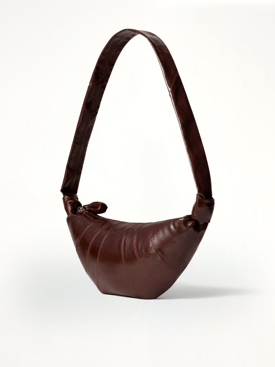 Croissant Medium Coated Cotton Bag in Chocolate Fondant