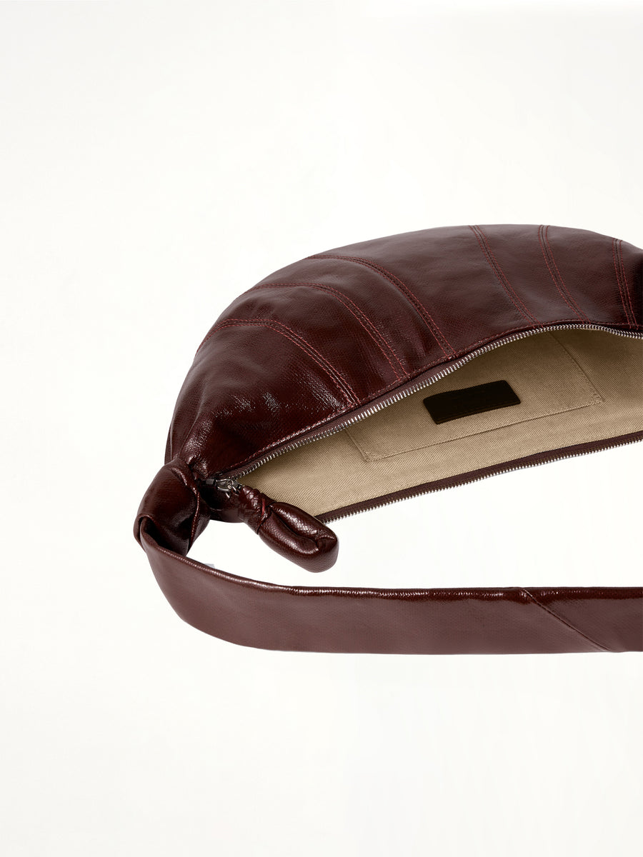 Croissant Medium Coated Cotton Bag in Chocolate Fondant