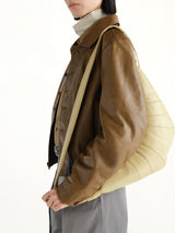 Croissant Medium Soft Nappa Leather Bag in Sesame