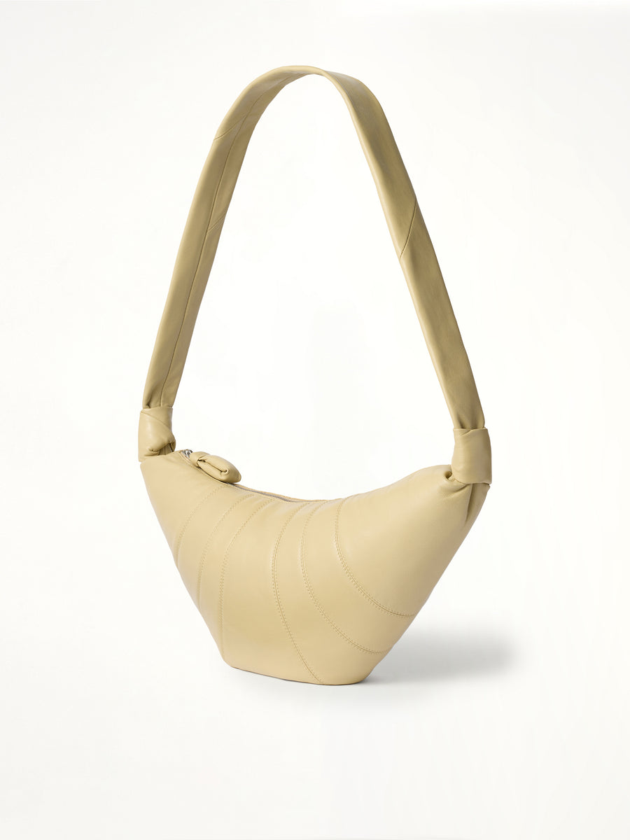 Croissant Medium Soft Nappa Leather Bag in Sesame