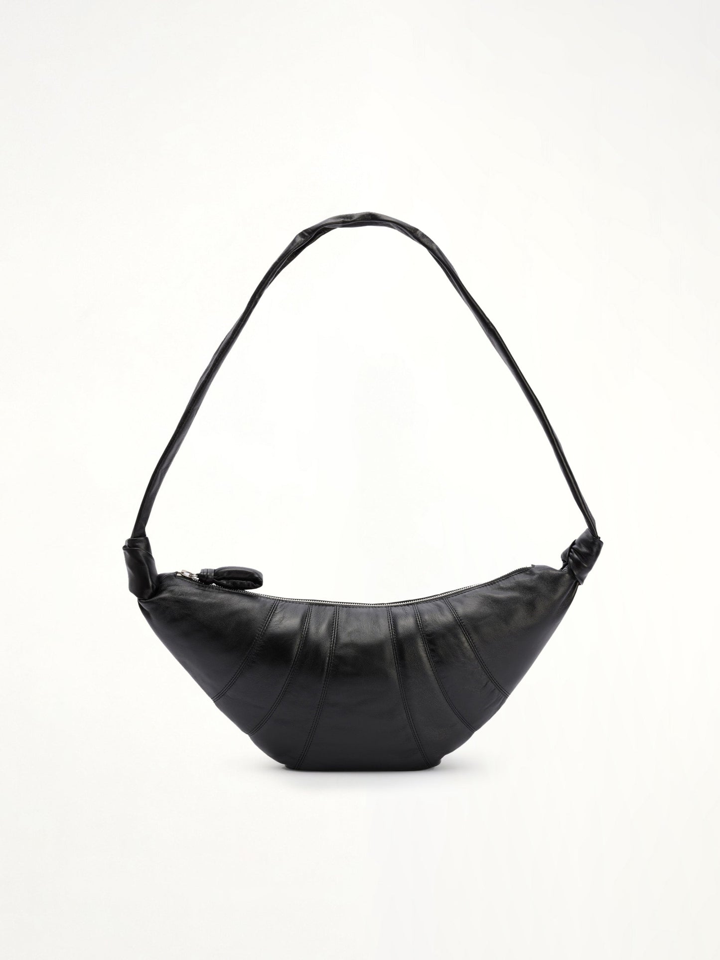 Lambskin Medium Croissant Bag in Black