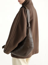 Croissant Medium Soft Nappa Leather Bag in Otter