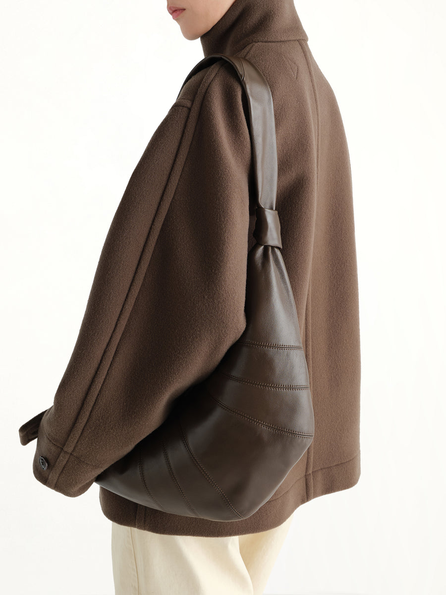 Croissant Medium Soft Nappa Leather Bag in Otter