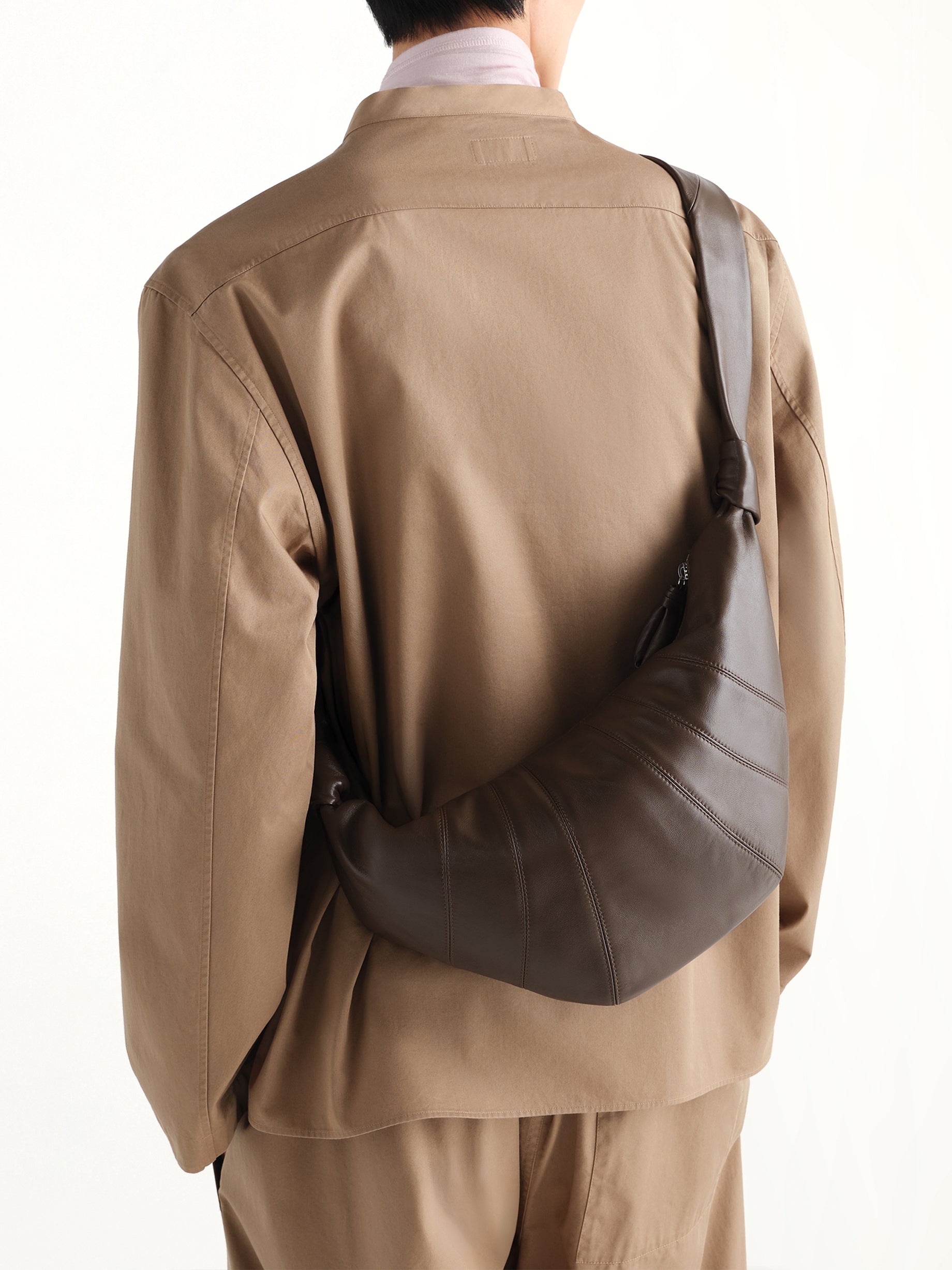 Croissant Medium Soft Nappa Leather Bag in Otter