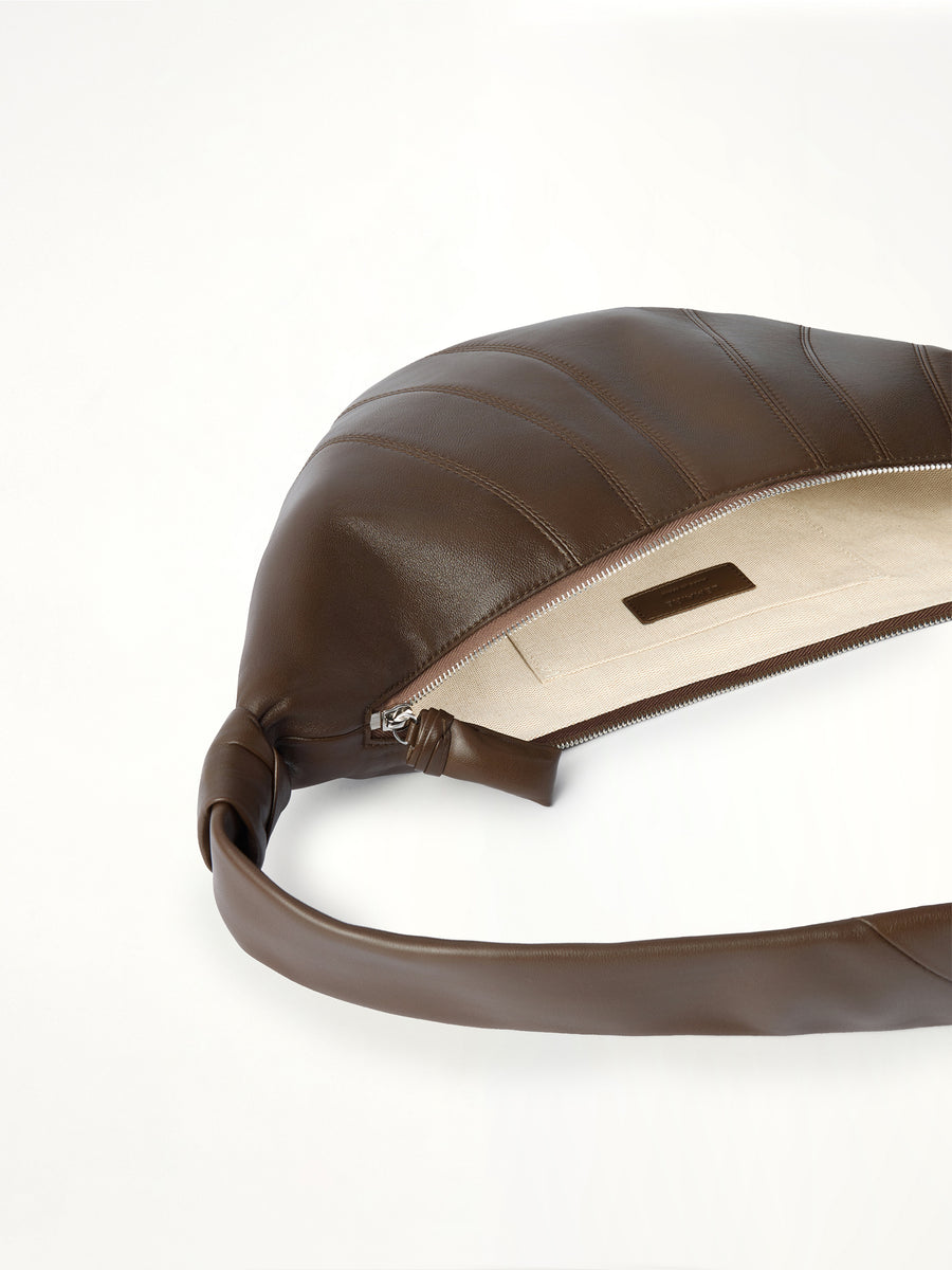 Croissant Medium Soft Nappa Leather Bag in Otter