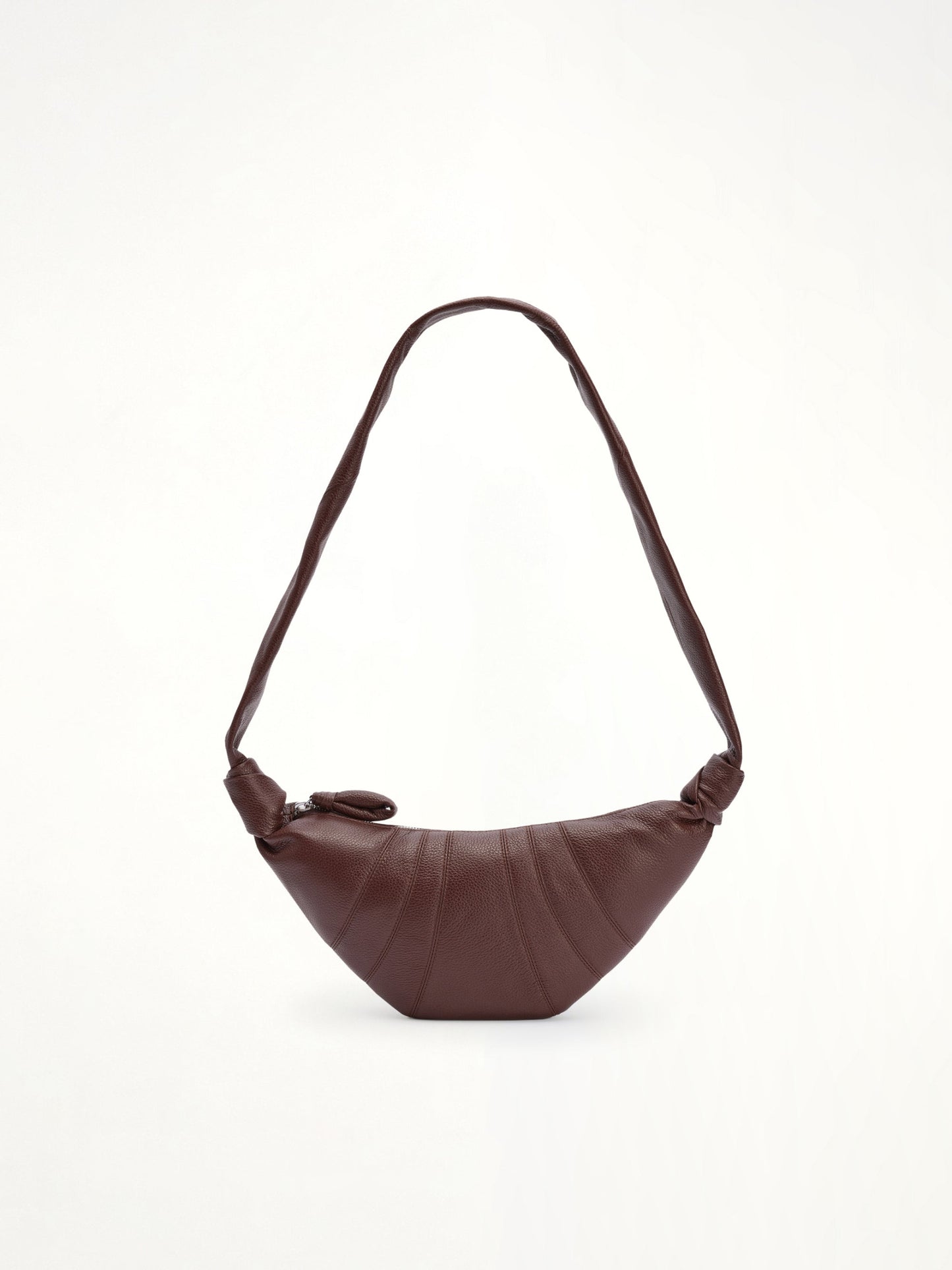 Cowhide Small Croissant Bag in Roasted Pecan