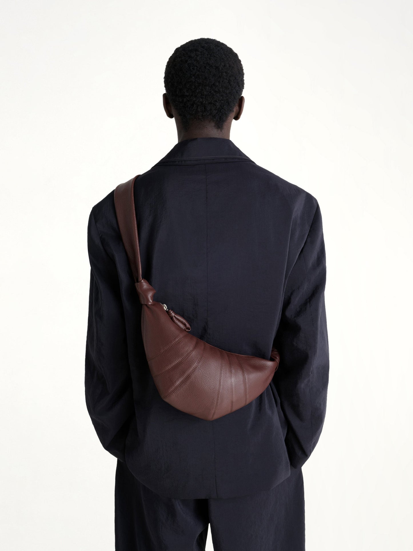 Cowhide Small Croissant Bag in Roasted Pecan