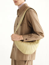 Croissant Small Soft Nappa Leather Bag in Sesame