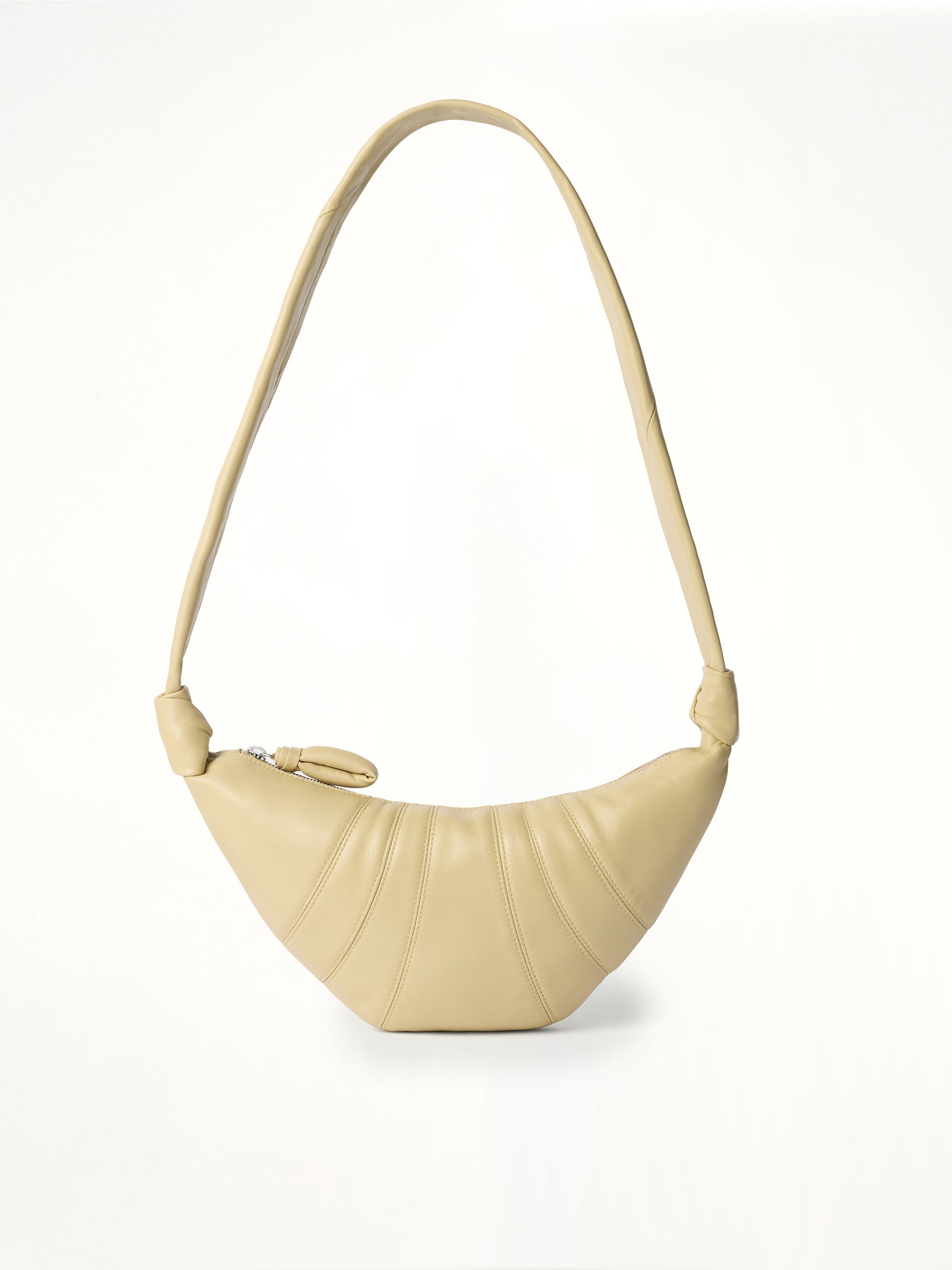 Croissant Small Soft Nappa Leather Bag in Sesame