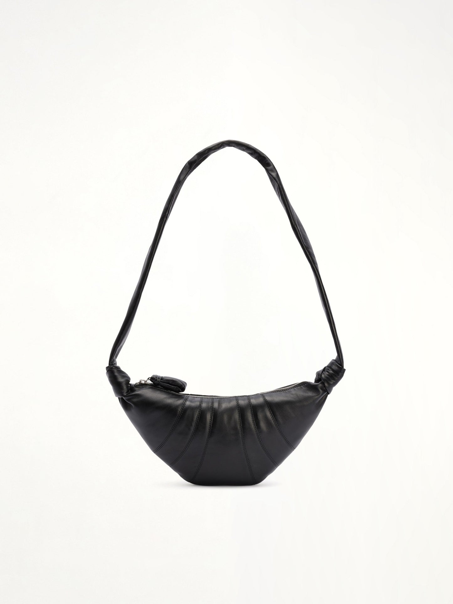 Lambskin Small Croissant Bag in Black
