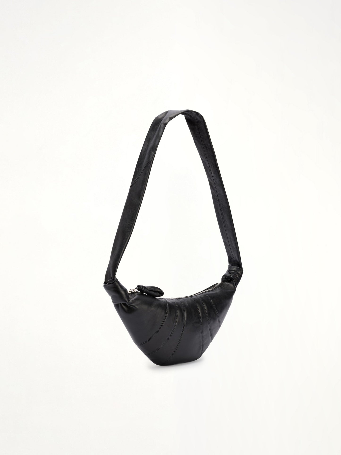 Lambskin Small Croissant Bag in Black