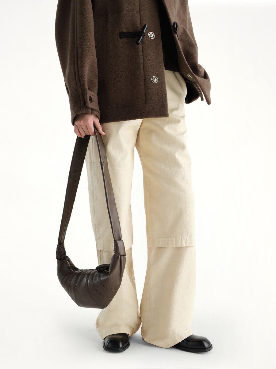 Croissant Small Soft Nappa Leather Bag in Otter