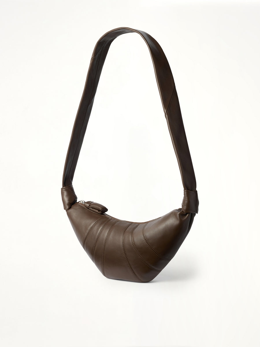 Croissant Small Soft Nappa Leather Bag in Otter