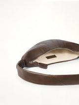 Croissant Small Soft Nappa Leather Bag in Otter