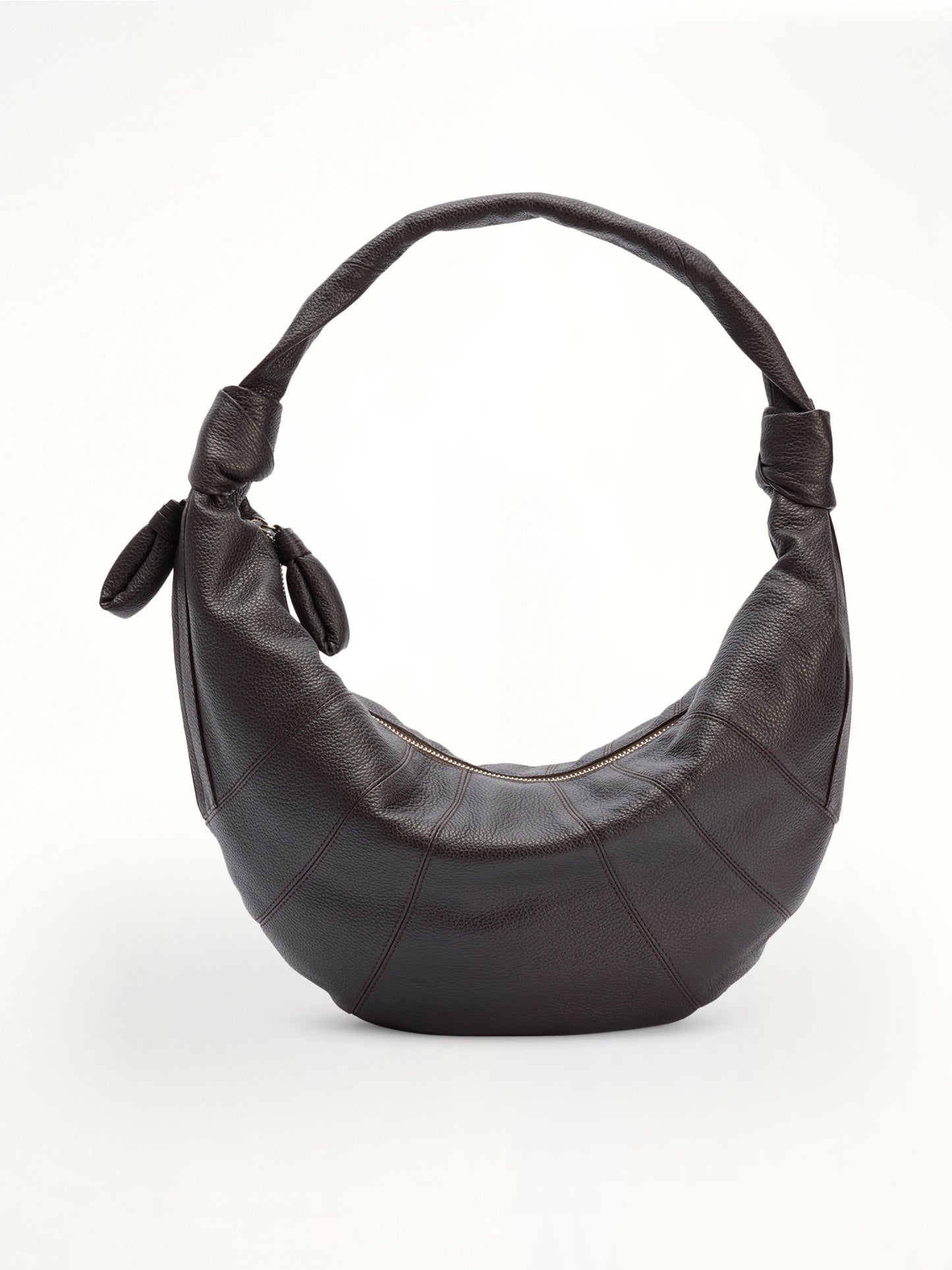 Grained Fortune Croissant Bag in Dark Chocolate