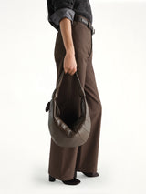 Fortune Croissant Soft Nappa Leather Bag in Otter