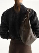 Fortune Croissant Soft Nappa Leather Bag in Otter