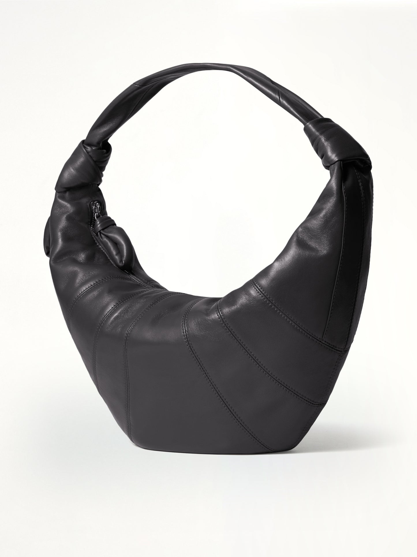 Soft Nappa Fortune Croissant Bag in Dark Chocolate
