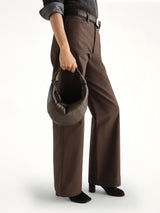 Mini Fortune Croissant Soft Nappa Leather Bag in Otter