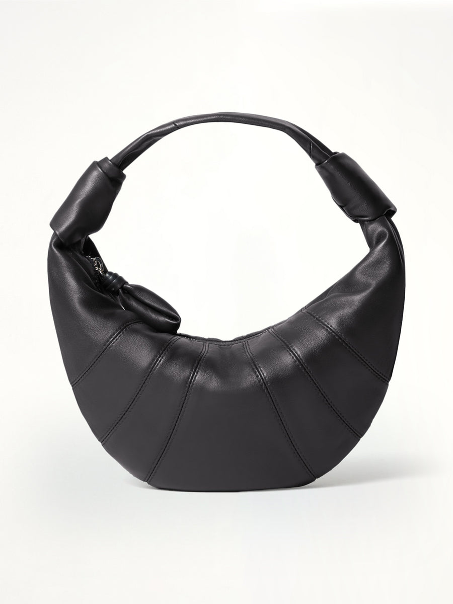 Mini Fortune Croissant Soft Nappa Leather Bag in Dark Chocolate
