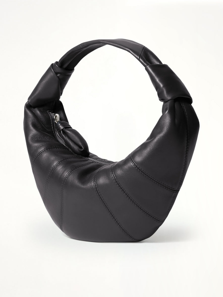 Mini Fortune Croissant Soft Nappa Leather Bag in Dark Chocolate