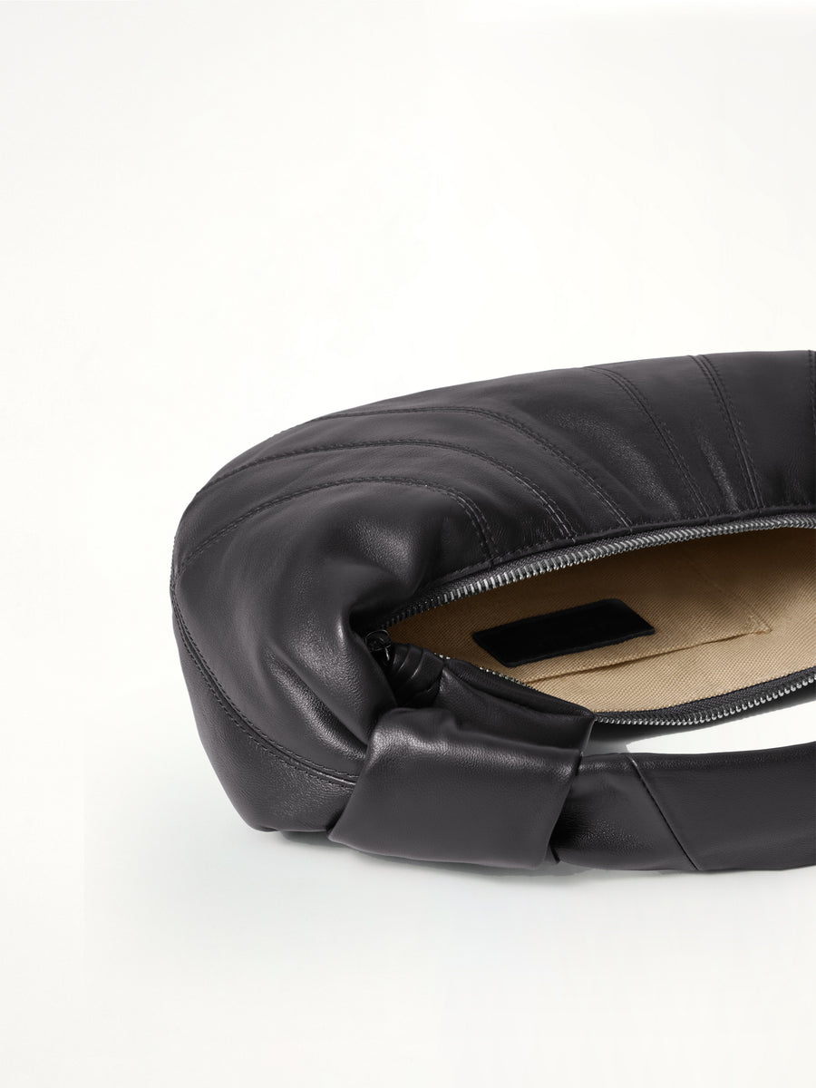 Mini Fortune Croissant Soft Nappa Leather Bag in Dark Chocolate