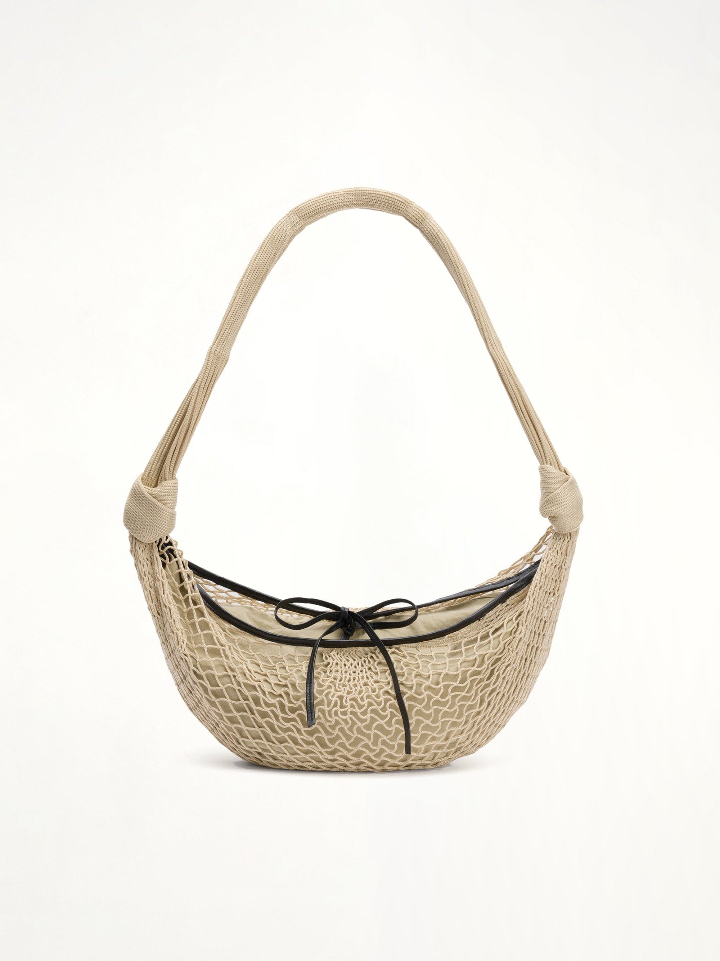 Croissant Filt Bag in Light Beige