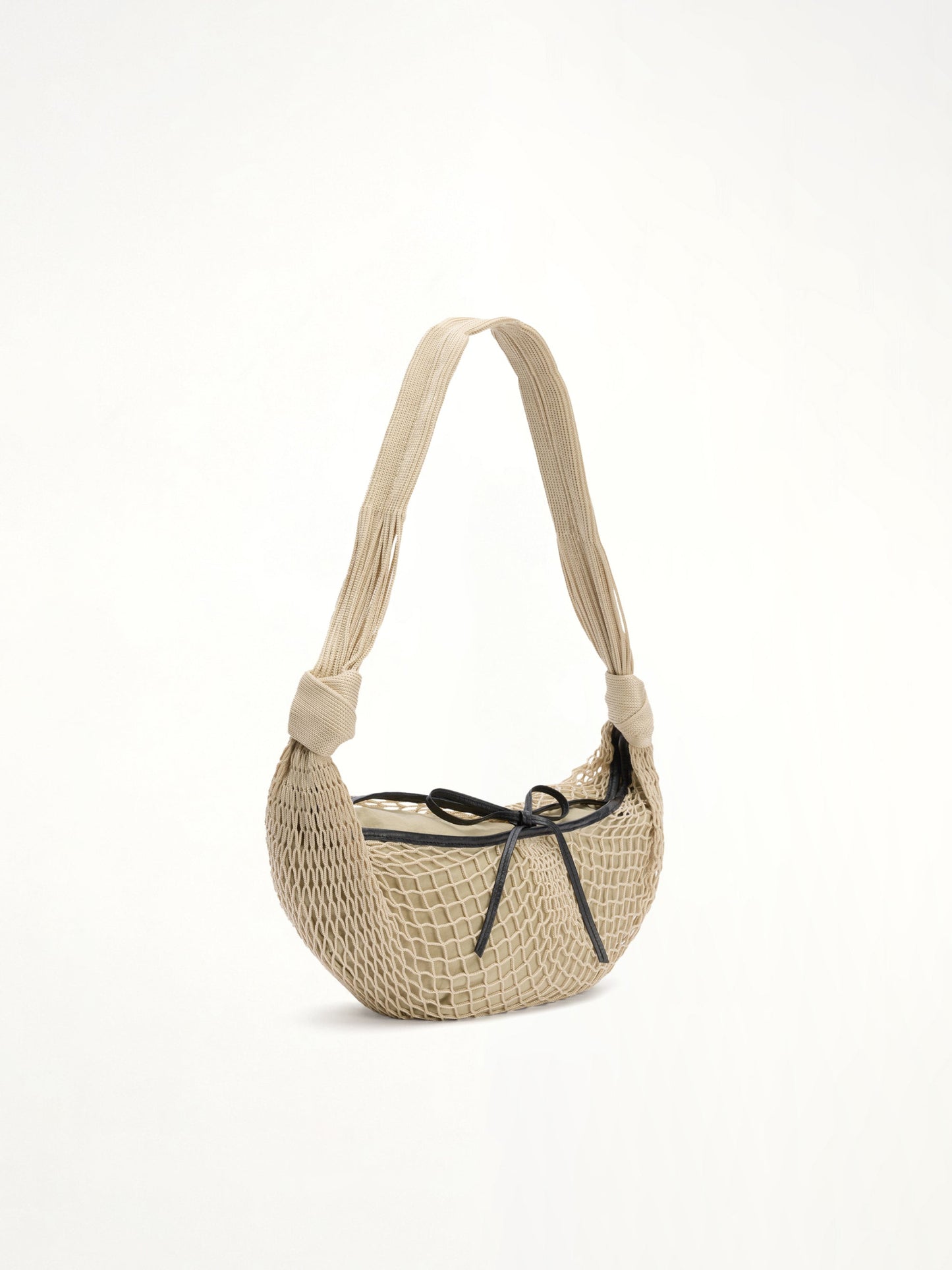 Croissant Filt Bag in Light Beige