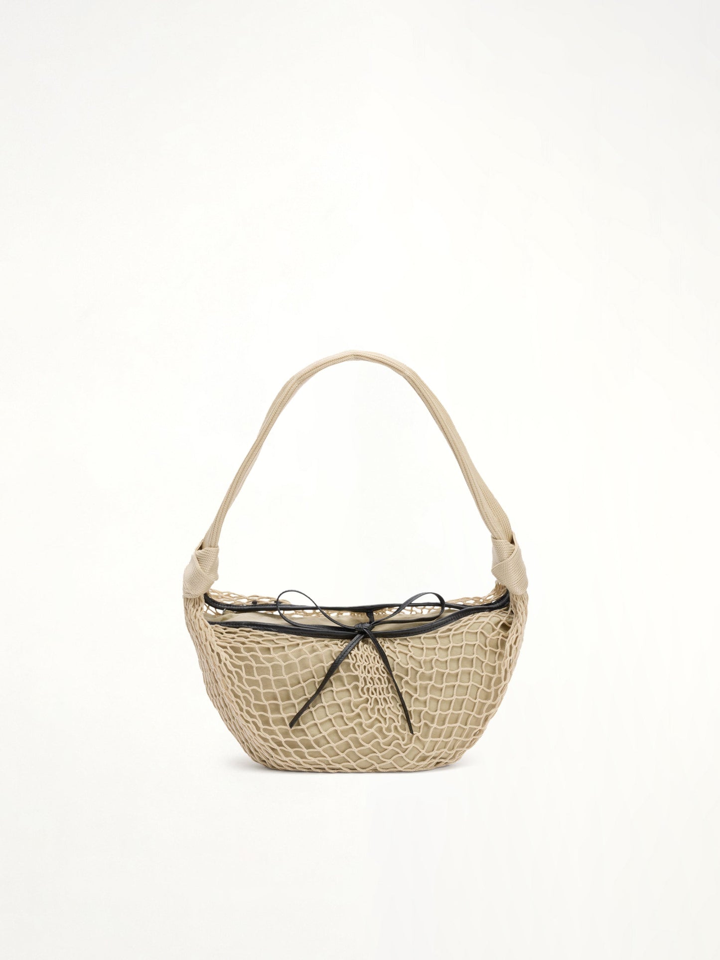 Fortune Croissant Filt Bag in Light Beige