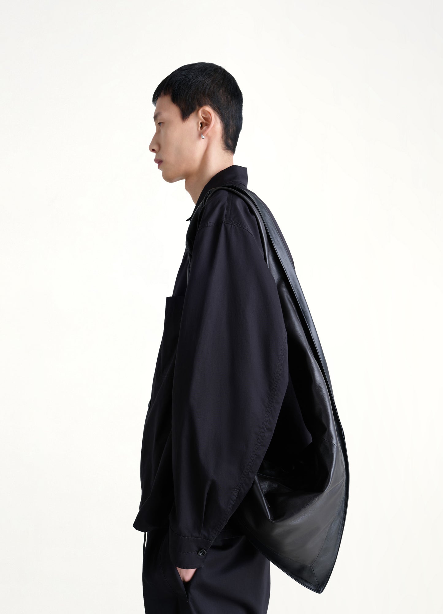 Scarf Bag Small in Black / Dark Chocolate