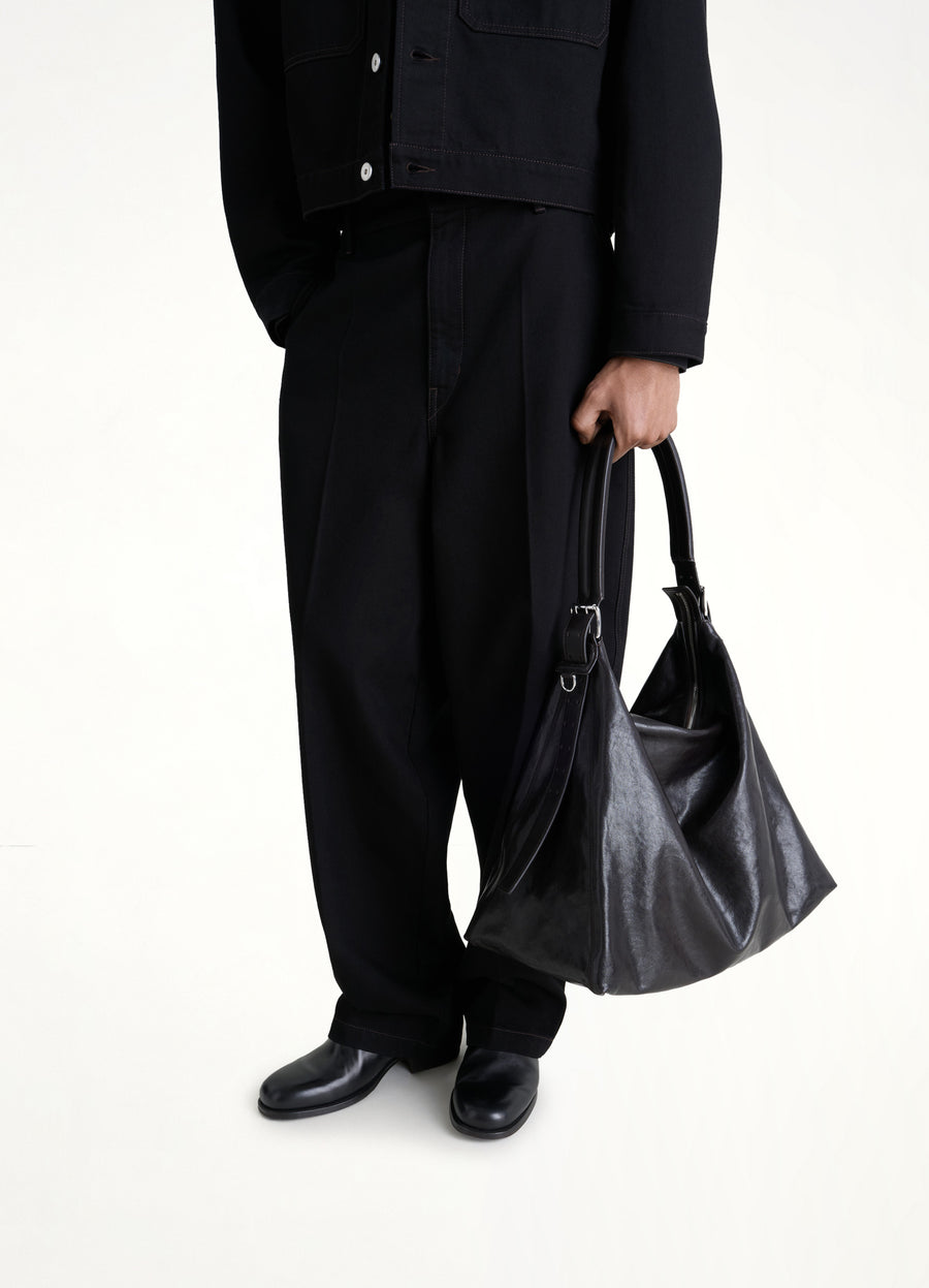Belted Hobo Bag in Dark Chocolate