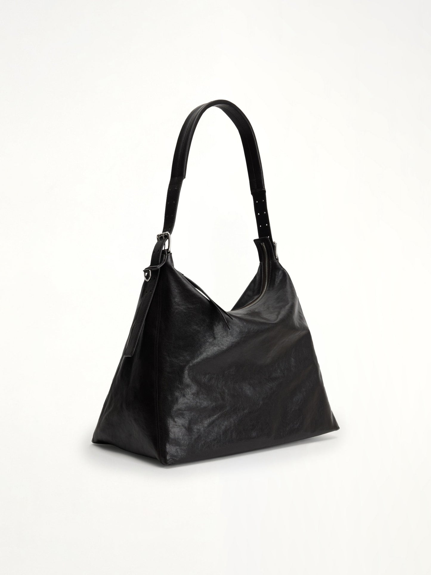 Belted Hobo Bag in Dark Chocolate