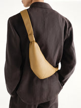 Croissant Small Goatskin Bag in Butternut