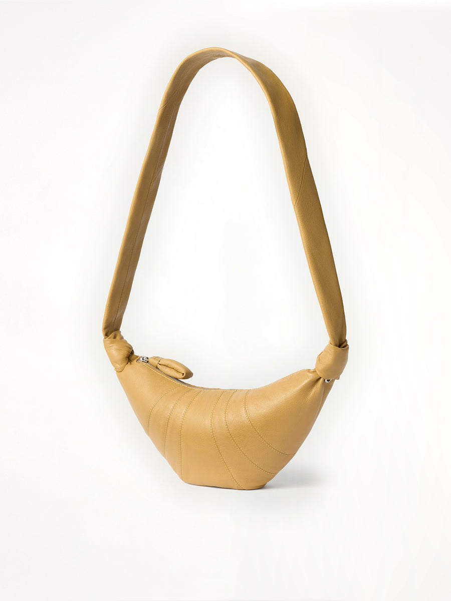 Croissant Small Goatskin Bag in Butternut