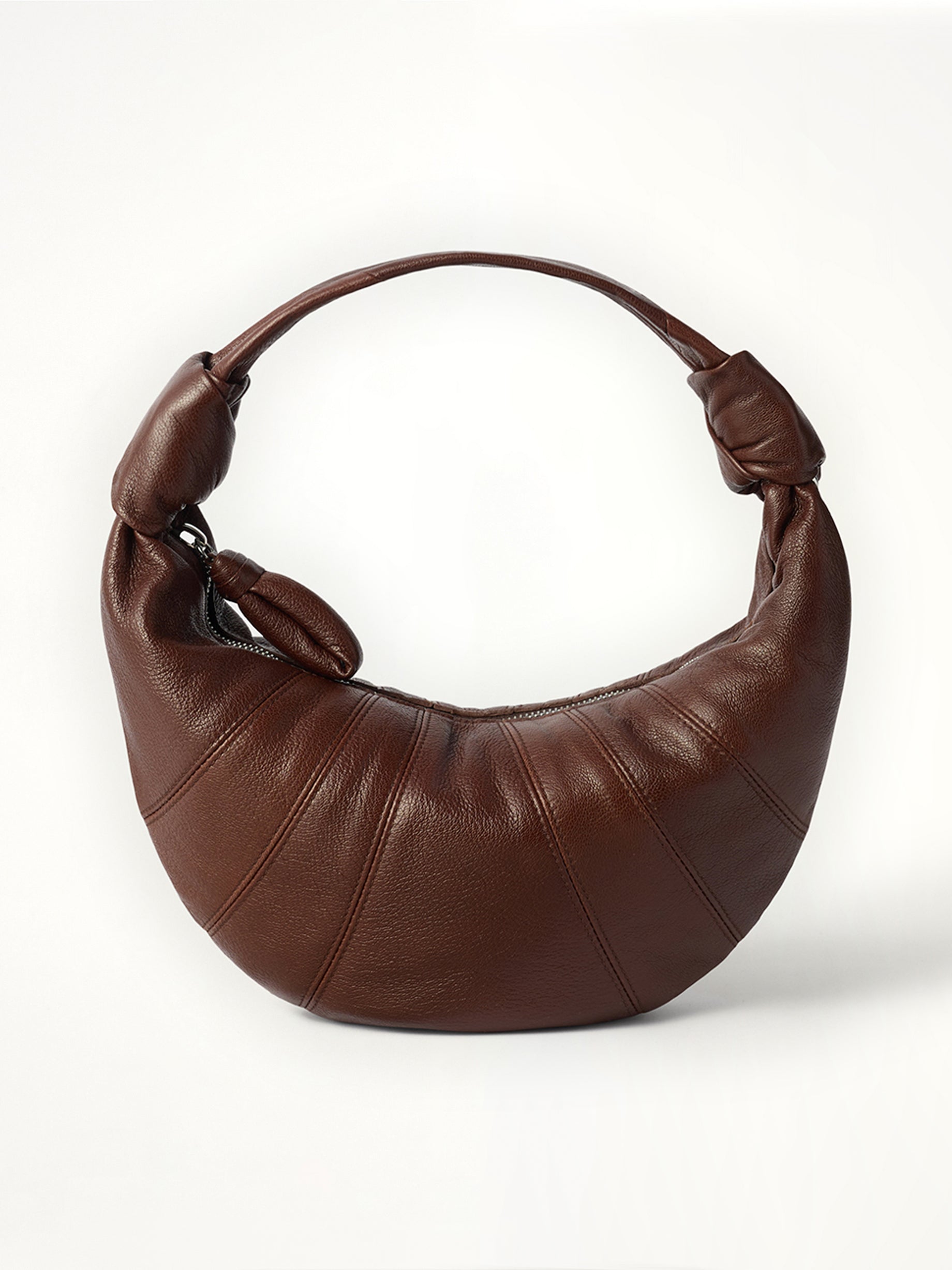 Mini Fortune Croissant Goatskin Bag in Roasted Pecan