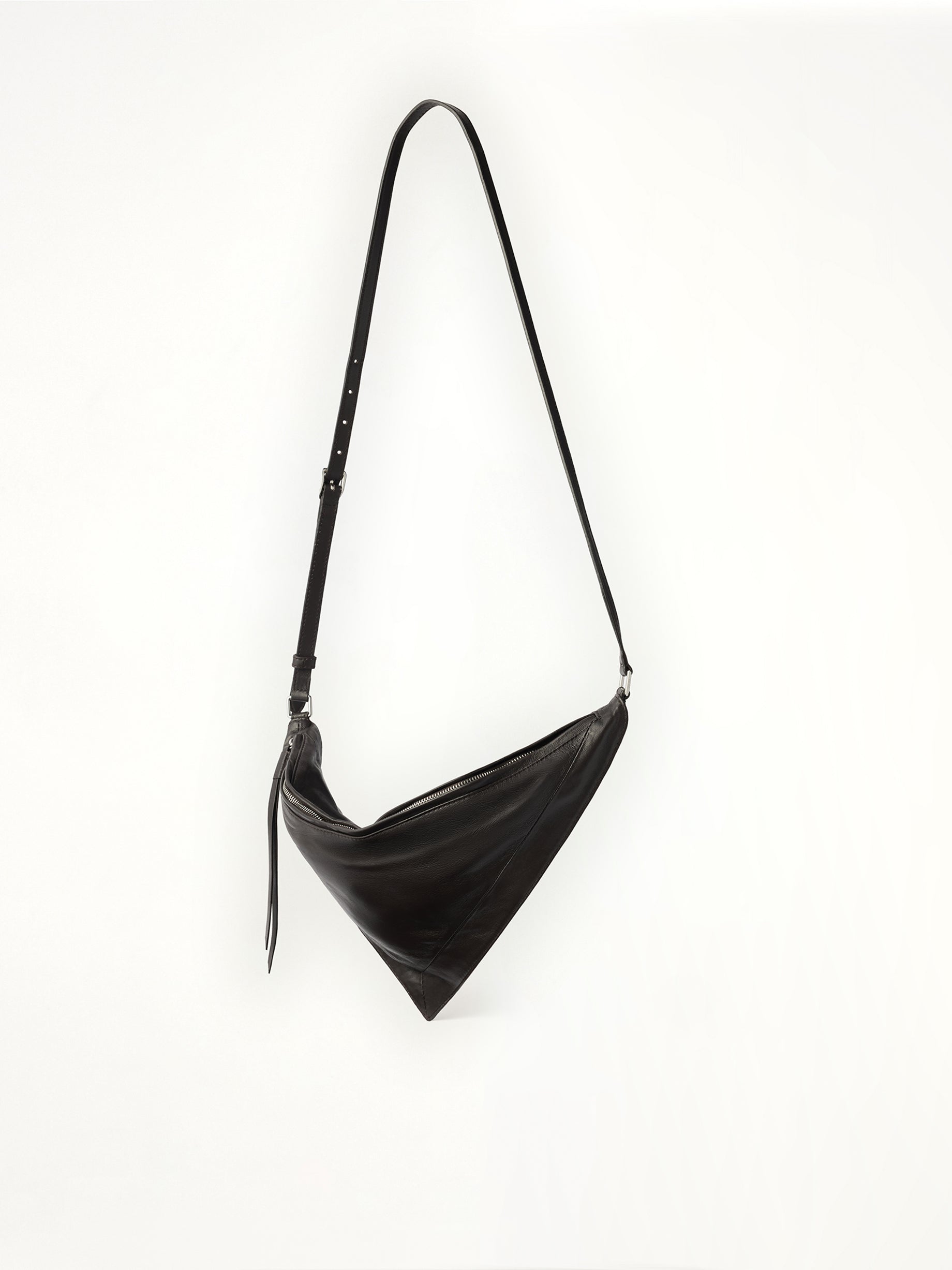 Pocket Scarf Shiny Nappa Leather Bag in Dark Chocolate